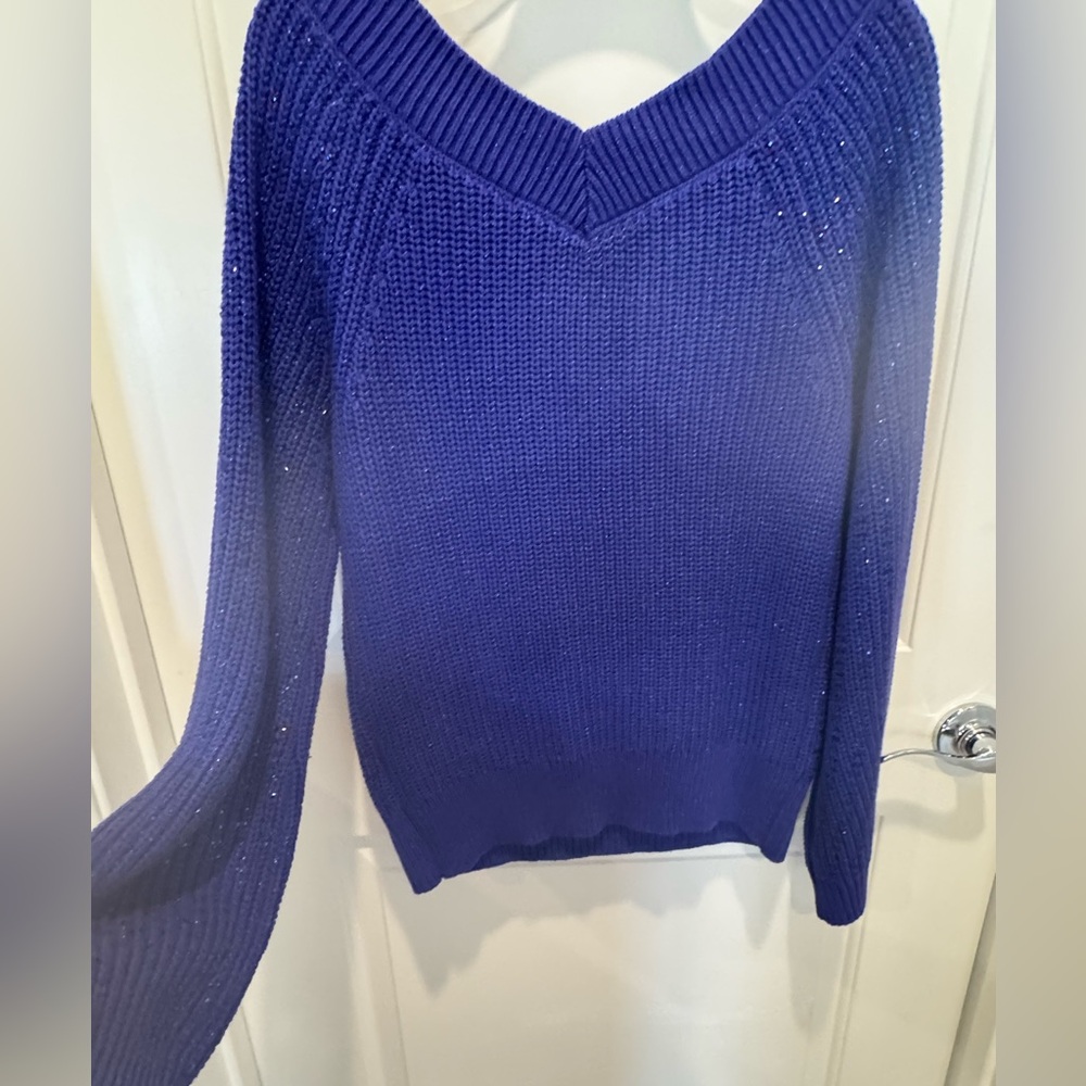 INC International Concepts Blue/Purple Sequined Festive Sweater - NWT Size M